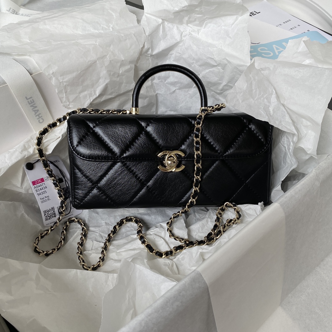 TOP CHANEL 23k Autumn/Winter New Product Handle Box Bag - 10.5×22×9cm - 5 Colors & GHW