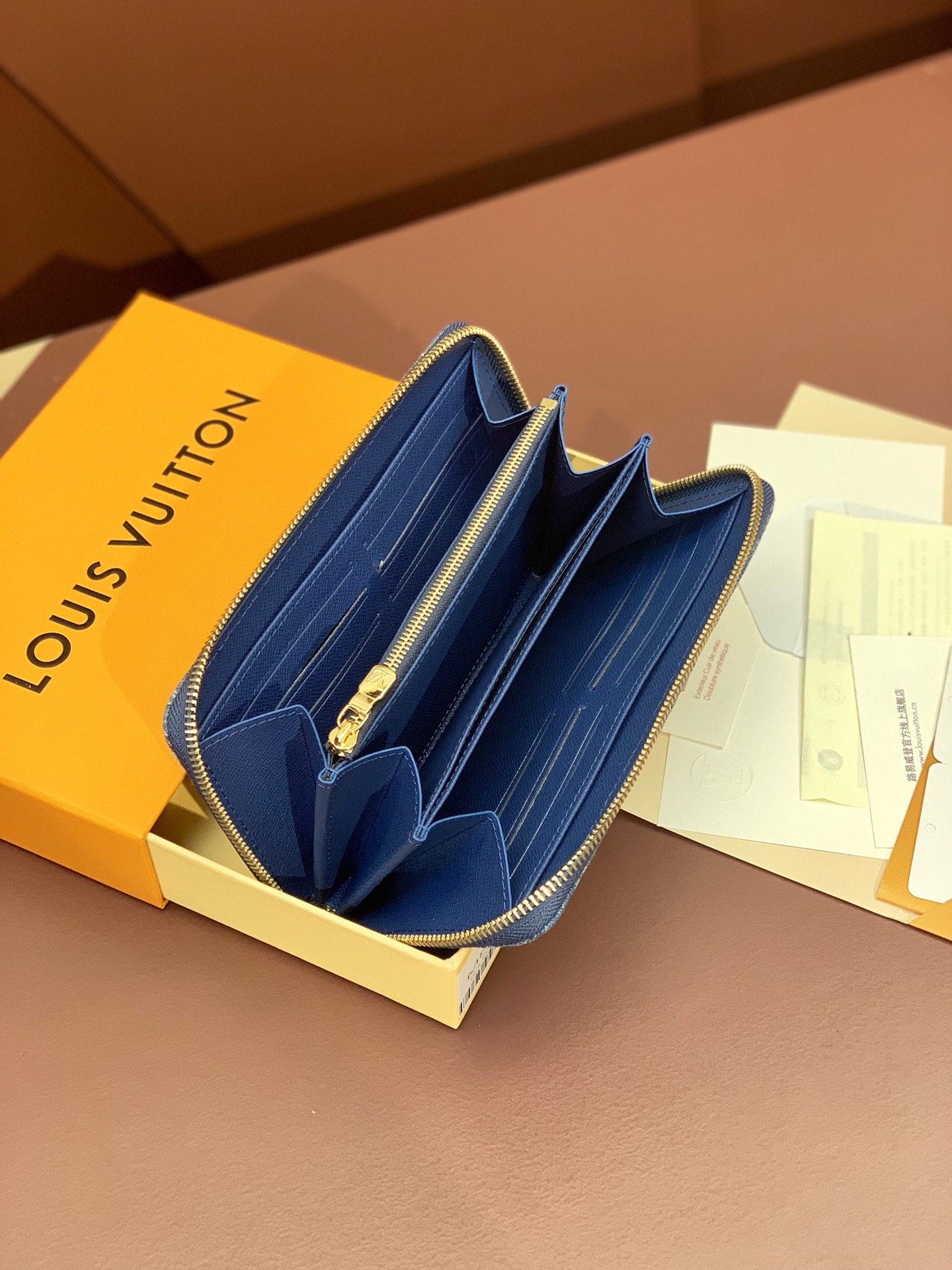 TOP Louis Vuitton LV Zippy Wallet 19.5x10.5x2.5cm - Monogram Denim Blue