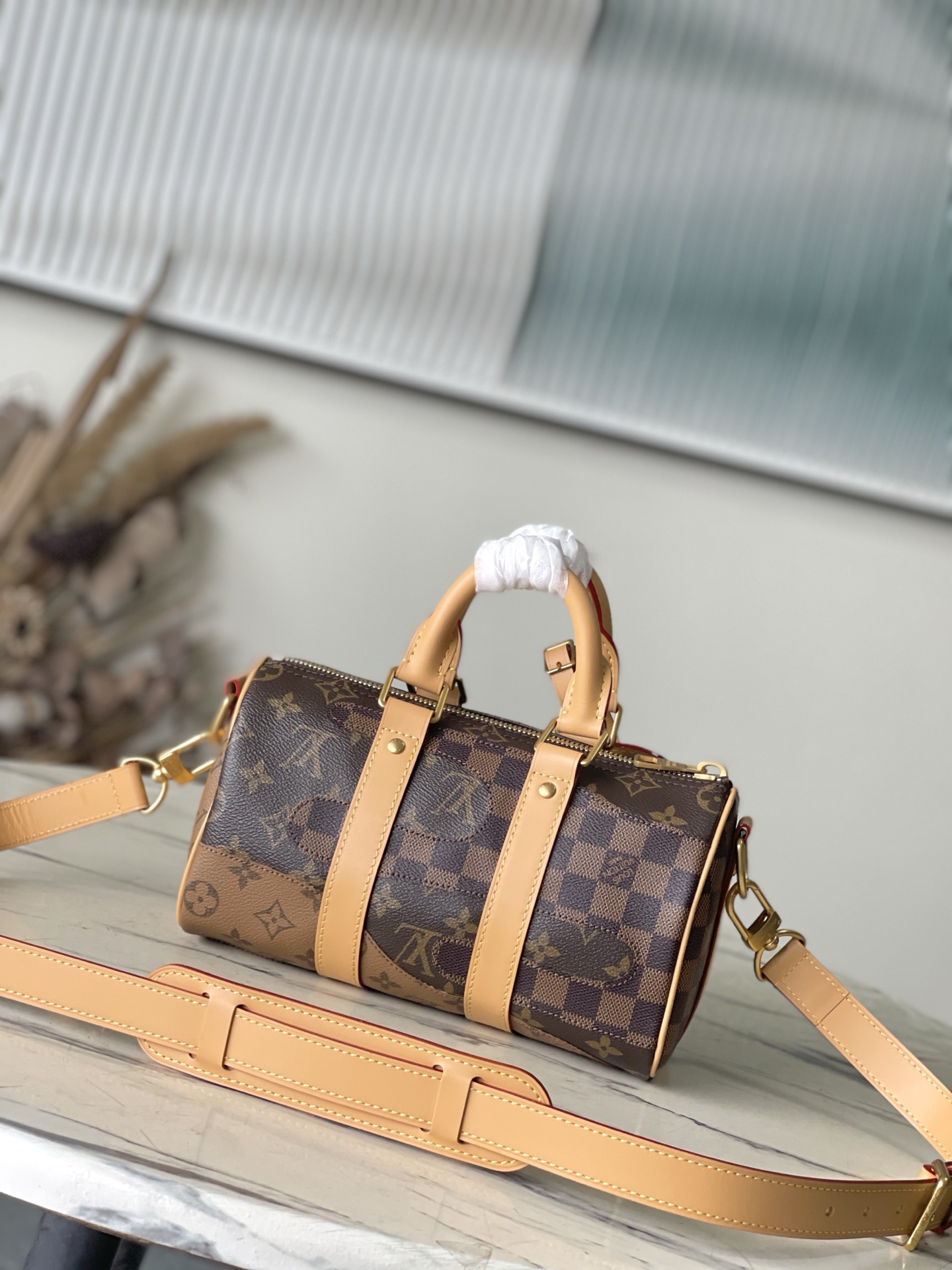 TOP Louis Vuitton LV Keepall Bandoulière 25 Boro Handbag 15 x 11 x 25cm - Brown