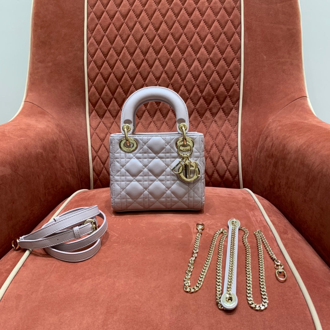 TOP Christian Dior Lady Christian Dior Bag Mini - Pink Powder