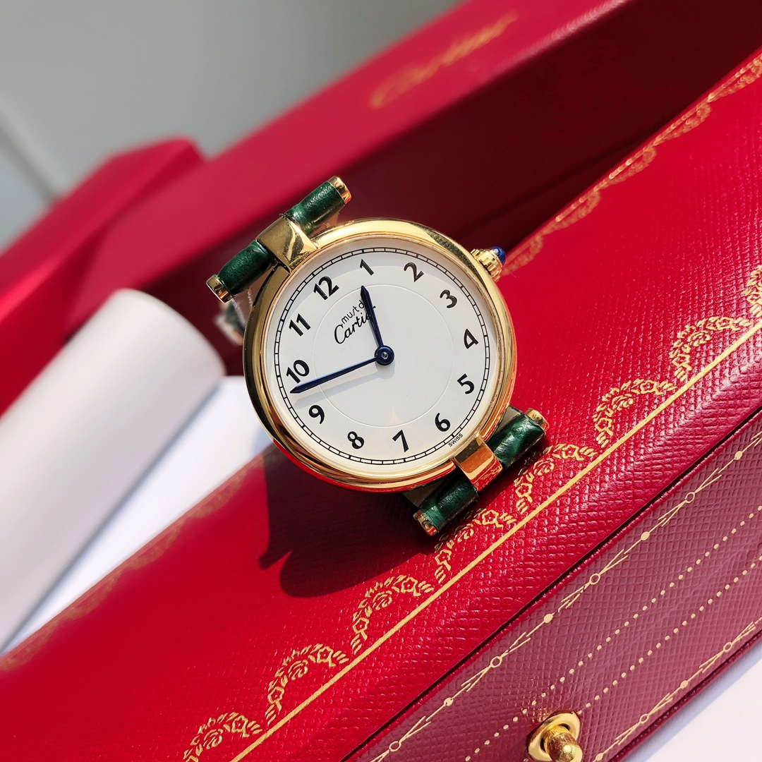 TOP Cartier 30mm Must De 21 Watch - Green