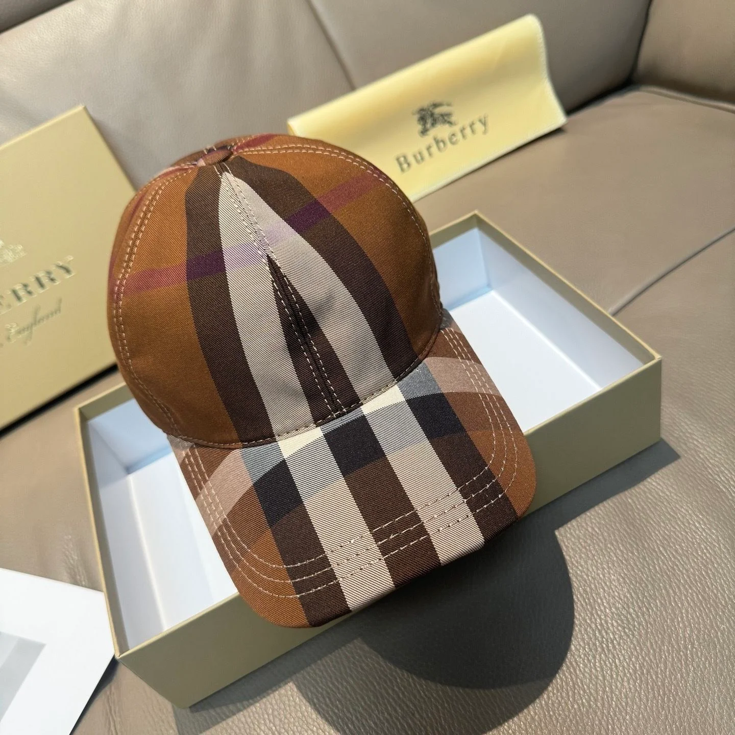 AAACAT Vintage Color Block Plaid Baseball Cap Adjustable Curved Brim Sun Hat for Men Women