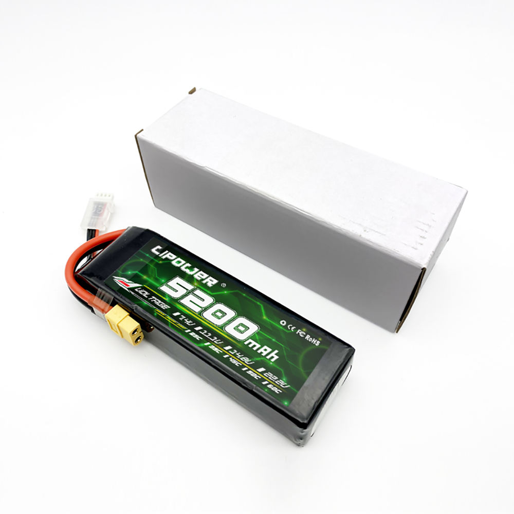 Lipower FPV drone battery 5200/6000/7000/8000mAh 14.8/22.2V 4/6S 75/100C - lipowbattery