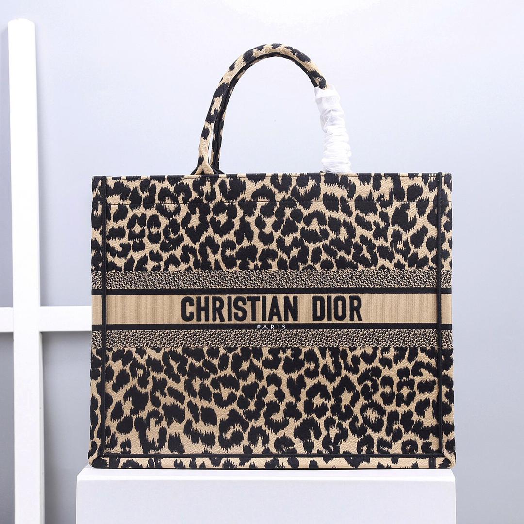 TOP Christian Dior Book Tote Bag Large 41.5cm - Leopard