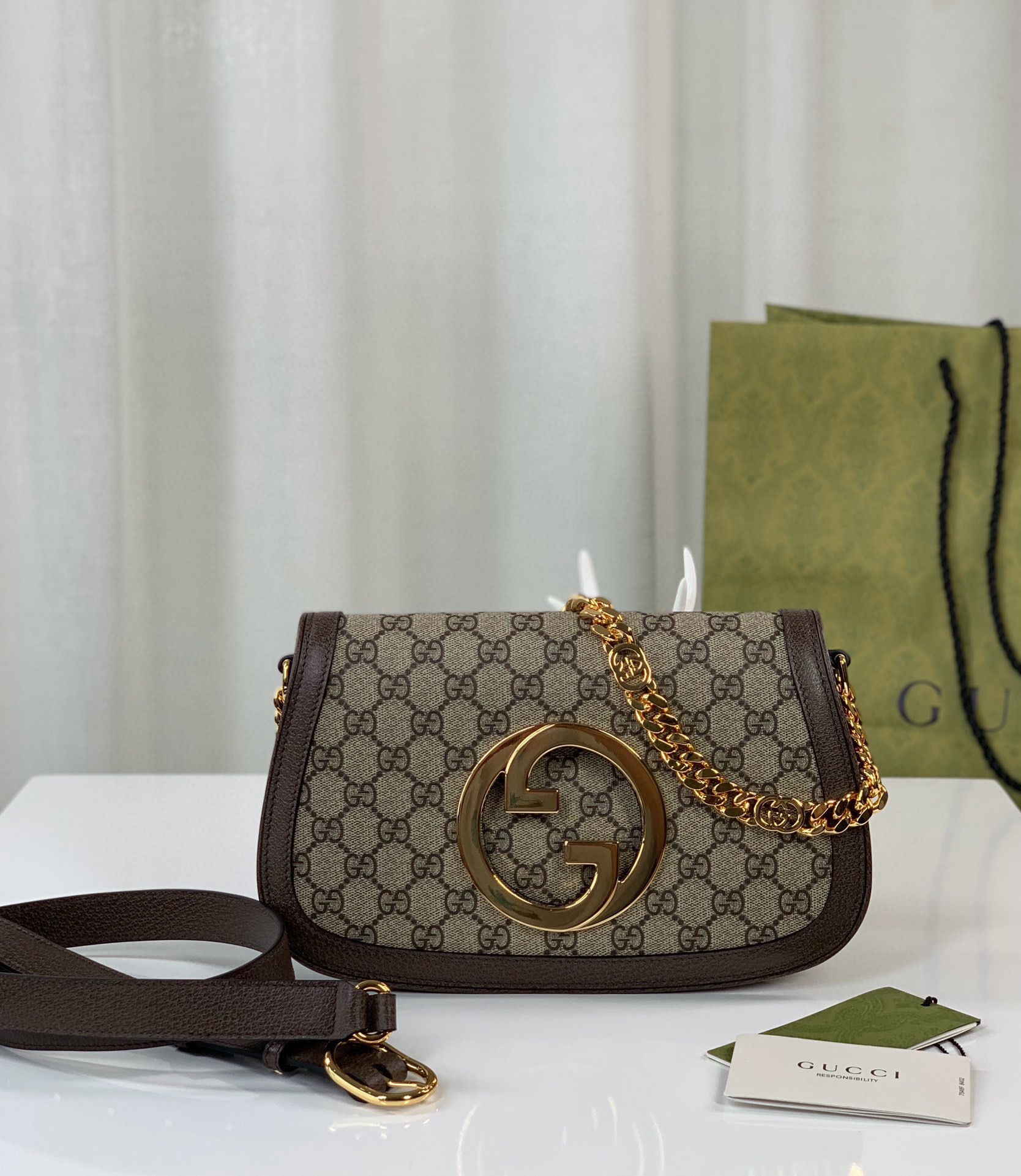 TOP GUCCI G*G Blondie Small Leather Bag 28X16X4cm - 3 Colors - GHW