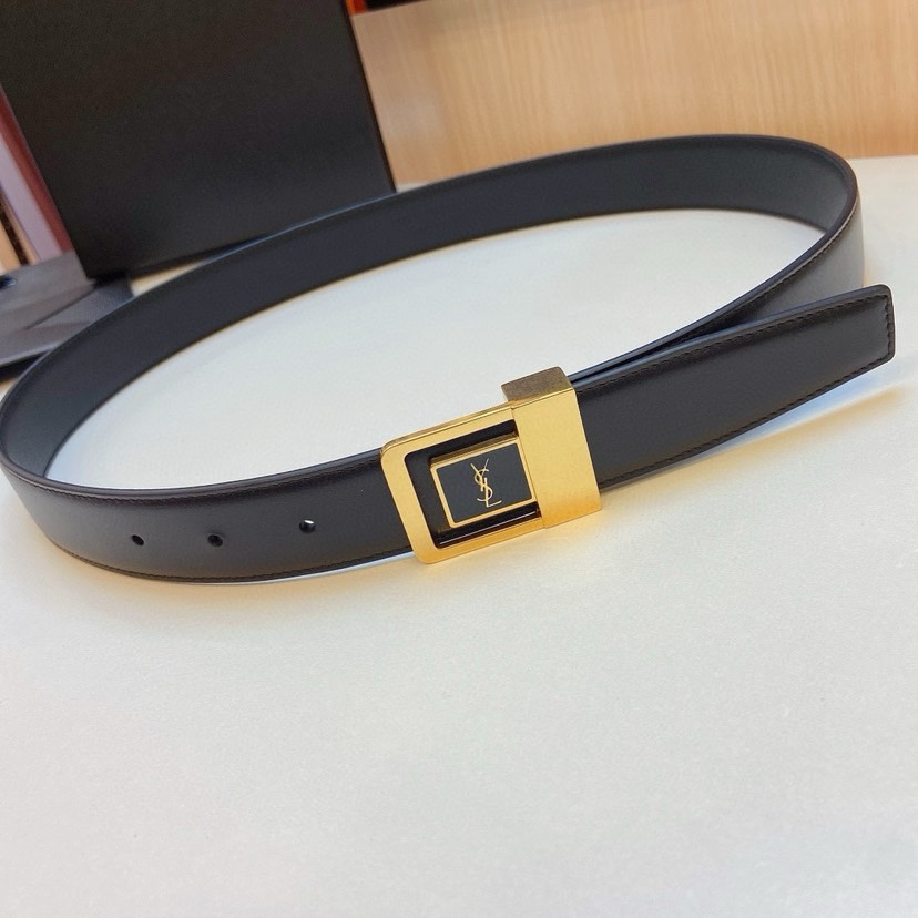 TOP Yves Saint Laurent Imported Top layer Leather Belt