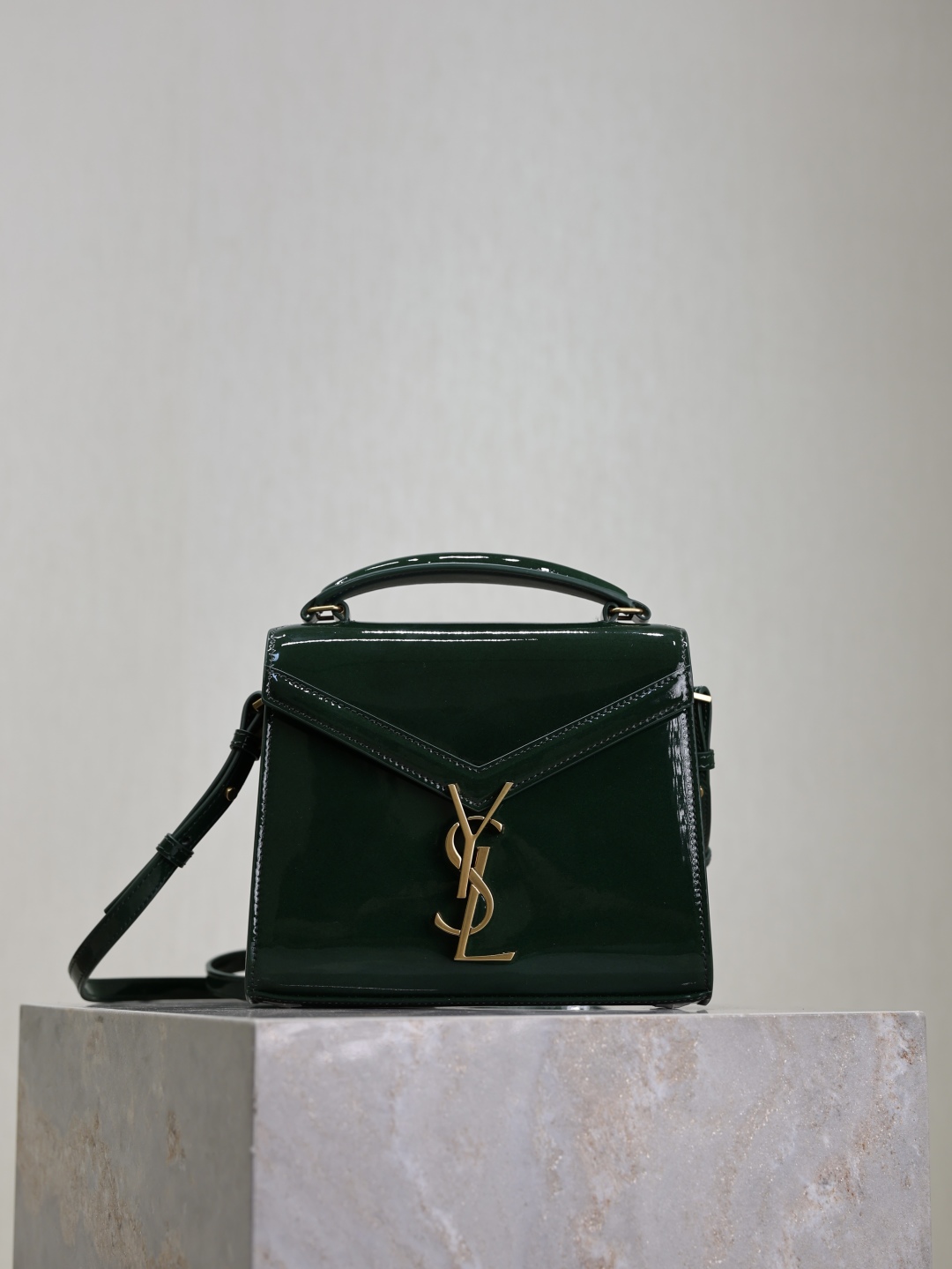 TOP Yves Saint Laurent YSL Cassandra Mini Handbag 20×16×7.5cm- Green&GHW
