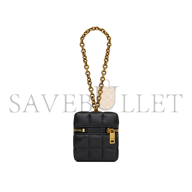 YSL CASSANDRE MATELASSÉ CARRÉ MINI CUBE ON CHAIN IN LAMBSKIN 773592AABVP1000 (8*6.5*6.5cm)