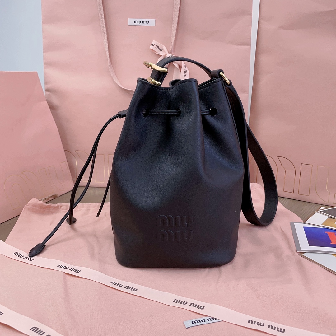 TOP Miu Miu Calfskin Bucket Bags 16x22.5x14cm/23x29x17cm - 2 Colors - 2 Sizes