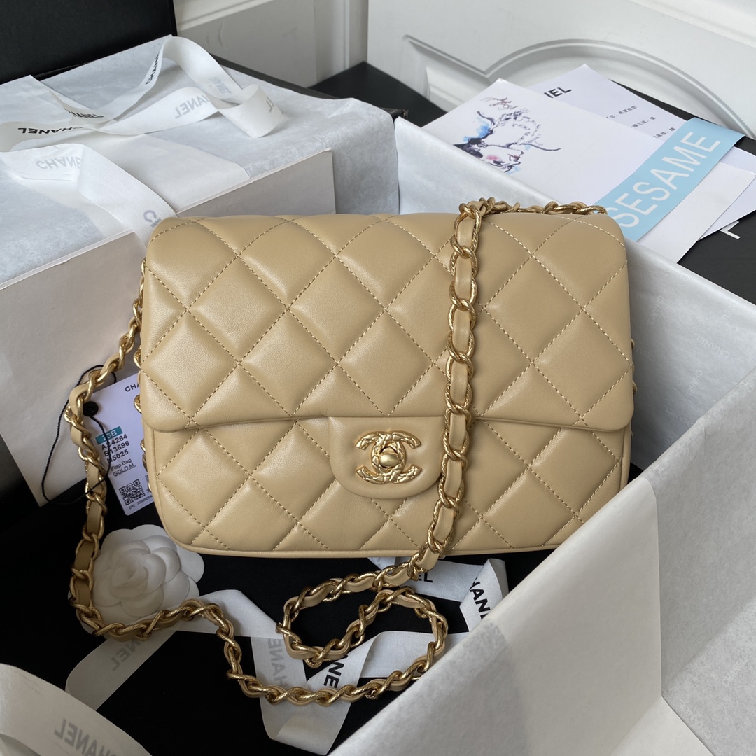 TOP CHANEL Flab Bag with Chain 16X23X10cm - 2 Color