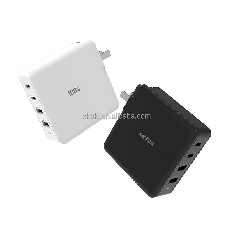 LKTOP 100W GaN Fast Charger 2C 2A Multi Port PD USB C Wall Charger Power Adapter for DJ Drones Battery Remote Phone Charging