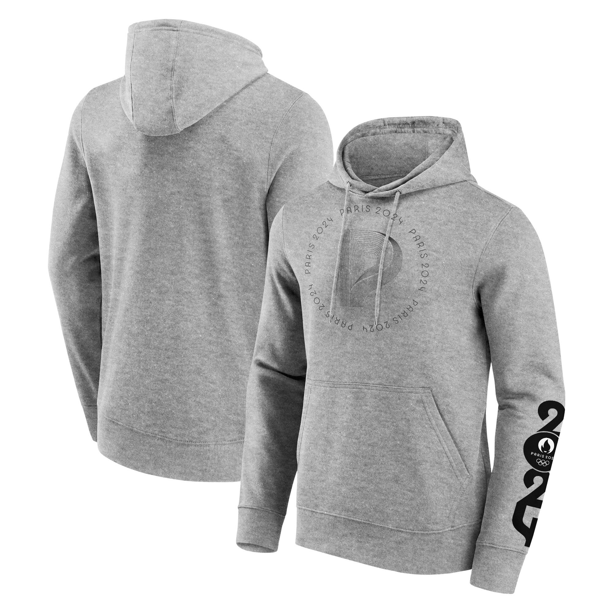 Men's Fanatics Heather Gray Paris 2024 Summer Olympics Art Deco Pullover Hoodie