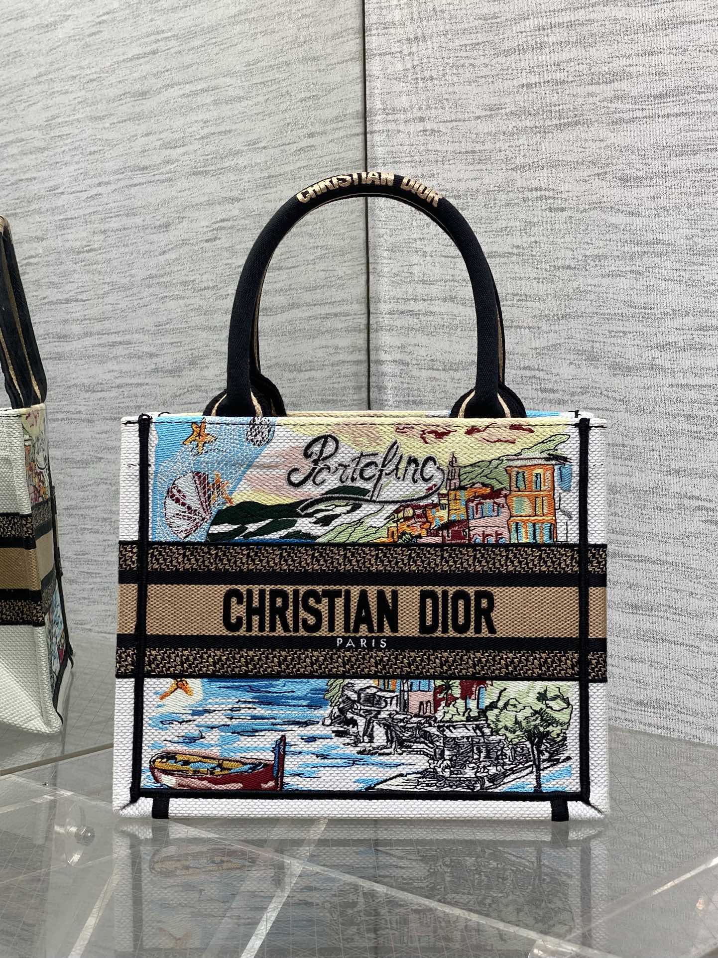 TOP Christian Dior  Book Tote Bag - 3 Sizes - Blue and Yellow