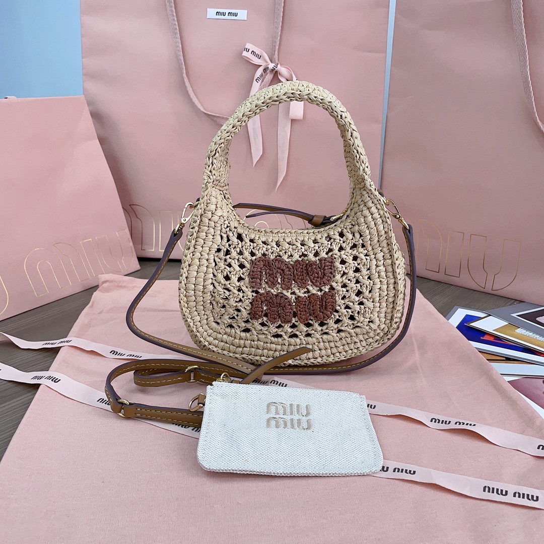 TOP Miu Miu Summer woven bag 20 X17 X6cm - 3 Color
