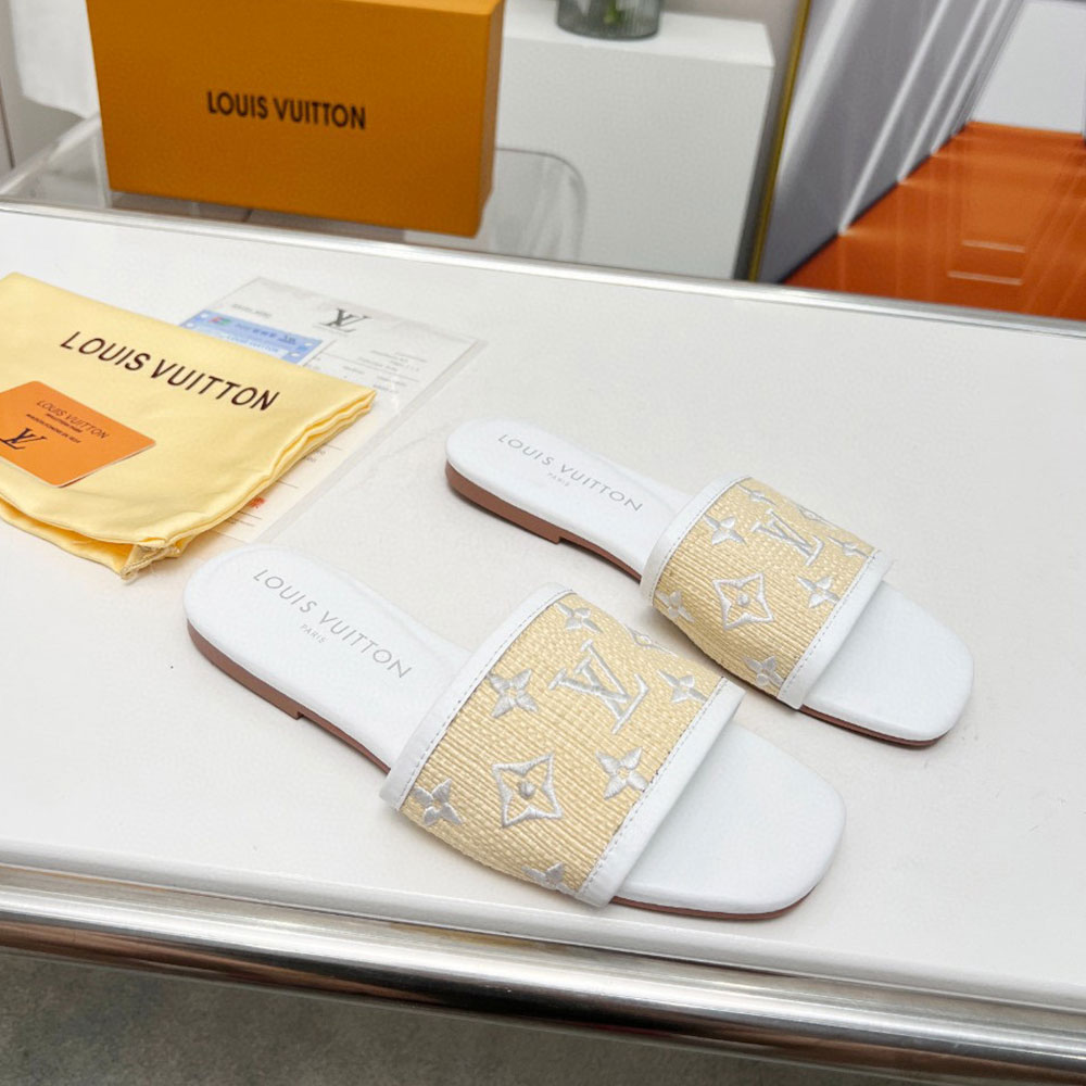 Louis Vuitton LV Fabric Flat Flip-flops Slide Sandal (Replica)