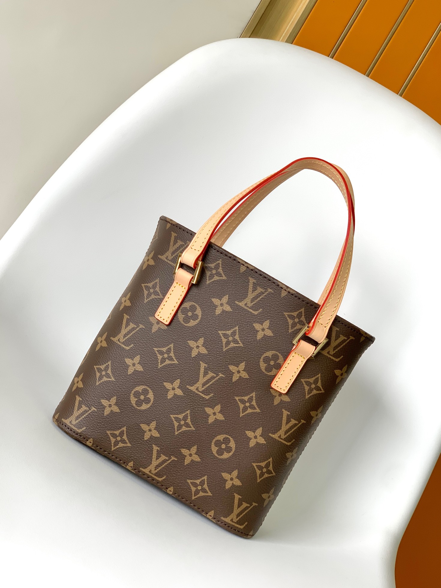 TOP Louis Vuitton LV Cow Leather Bucket Bag 23x21x8cm - Brown
