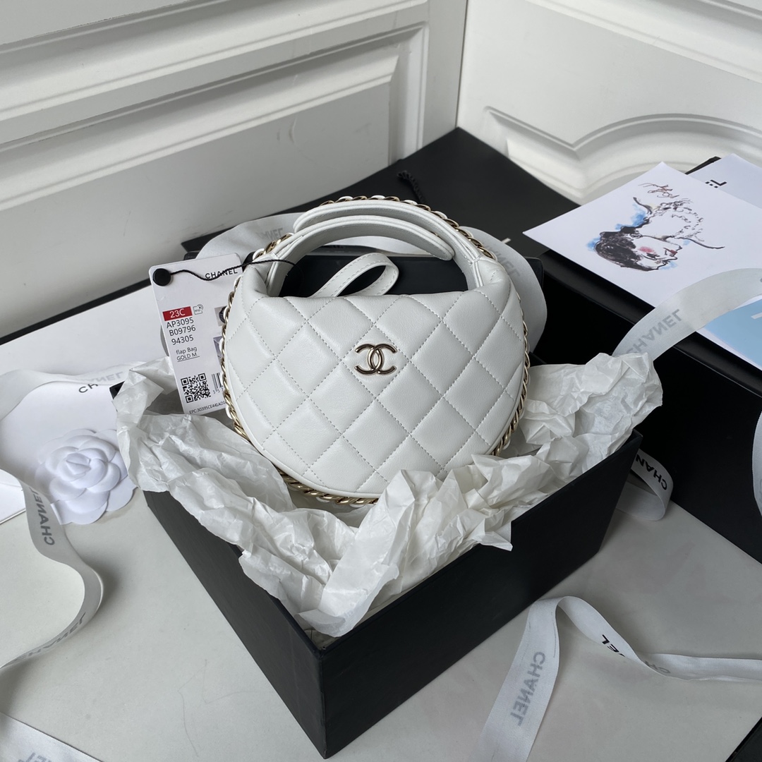 TOP CHANEL HandBag 16x16x5.5 cm - GHW - Black\White