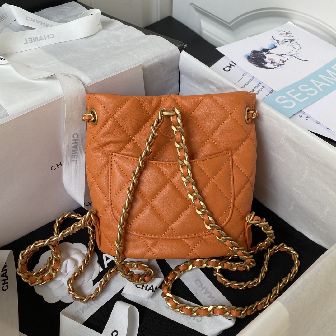 TOP CHANEL Small  Backpack 16.5*17*12cm -Orange