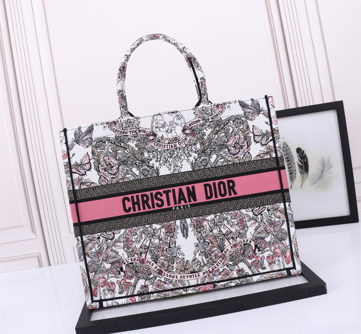 TOP Christian Dior Butterfly Around The World Book Tote Bags 26.5cm/36cm/41cm - 3 Sizes