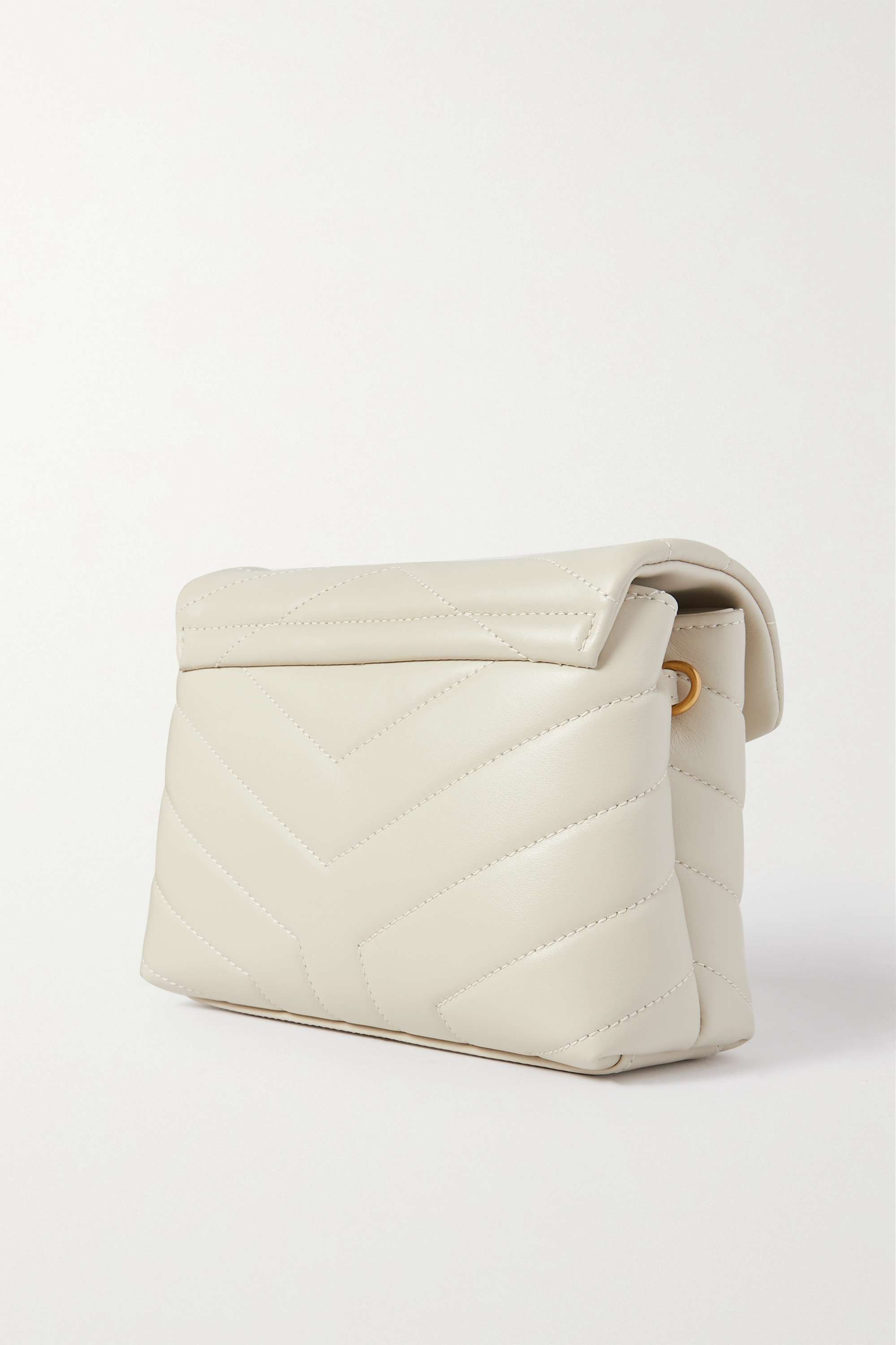 YSL SAINT LAURENT Loulou Toy quilted leather shoulder bag cream