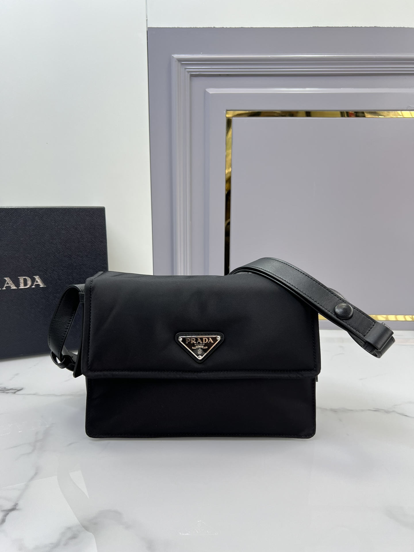 TOP PRADA Unisex Messenger Bag  23×16×11cm/30×21.5×12cm/36×28×14cm