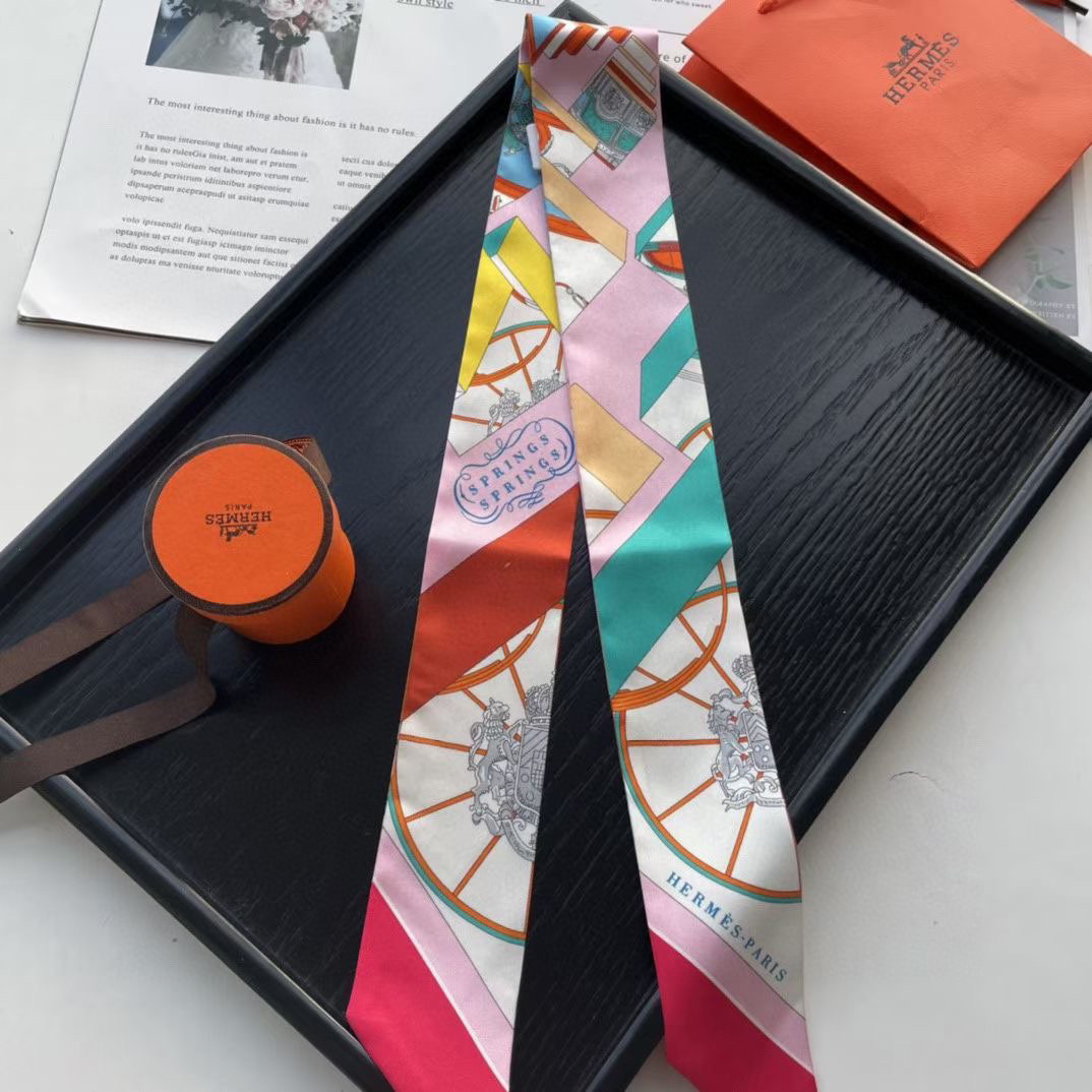 TOP HERMES Twilly Springs Springs Twilly 86 x 5 cm - Four Colours