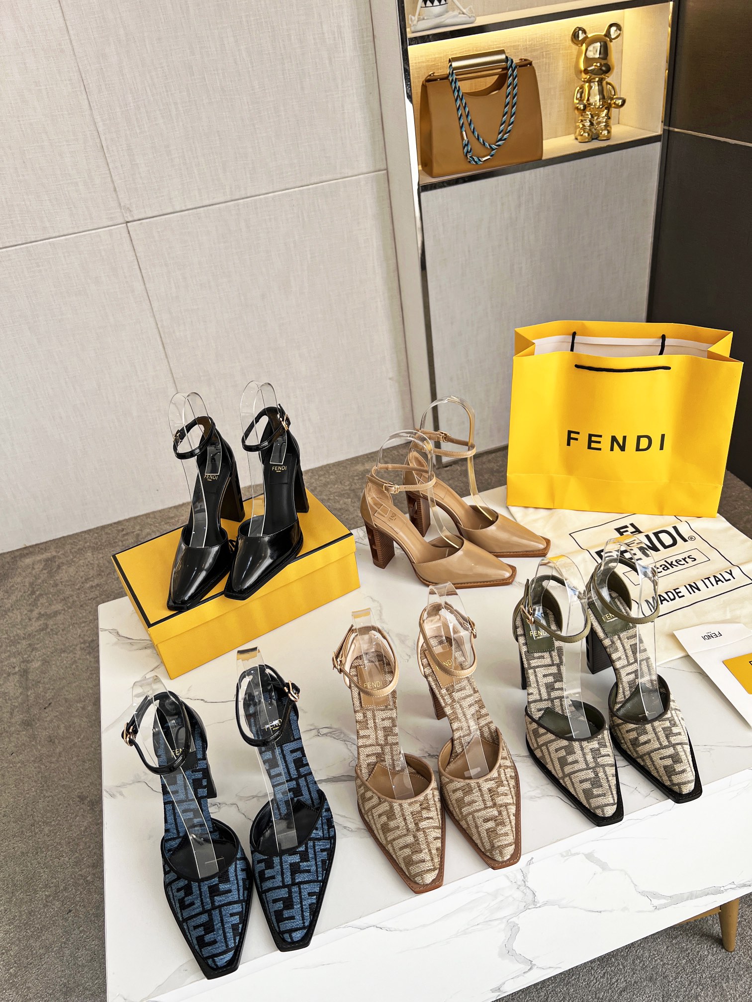 TOP FENDI Fang Head Hollow Heel Shoes, Italian Handmade Craftsmanship Manufacturing - 5 Colors