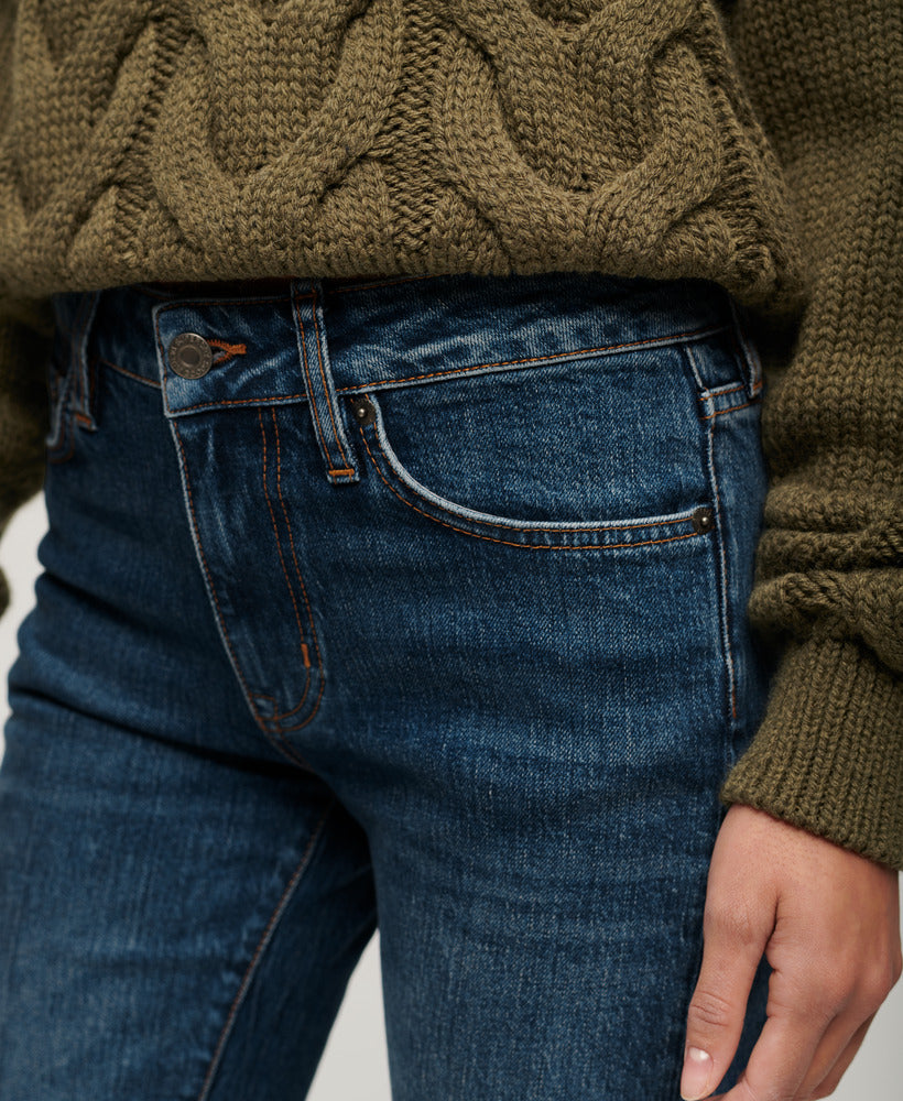 Organic Cotton Mid Rise Slim Jeans | Valley Blue 30