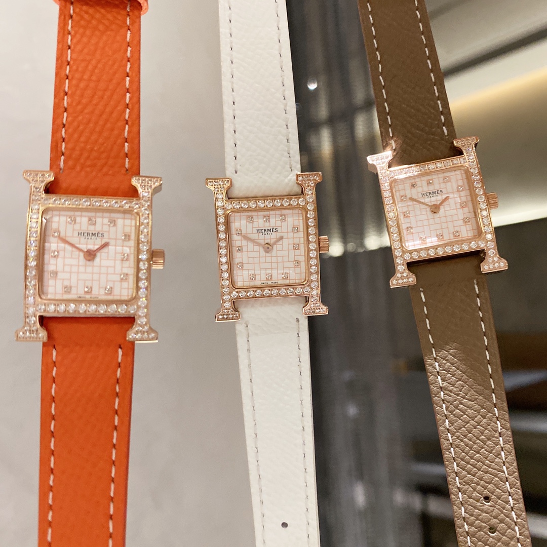 TOP HERMES Heure H Series Watch With Diamond 2 Sizes - 5 Colors