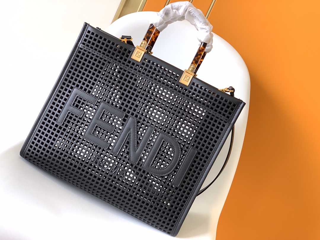 TOP FENDI Sunshine Tote Bag Medium 35-17-31cm - Black