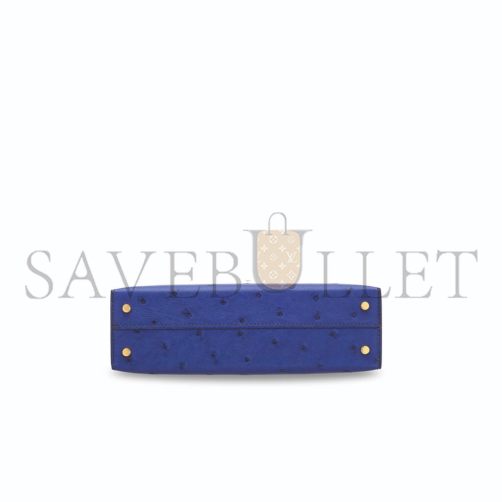HERMÈS OSTRICH MINI KELLY 20 II WITH GOLD HARDWARE (19*12*5.5cm)