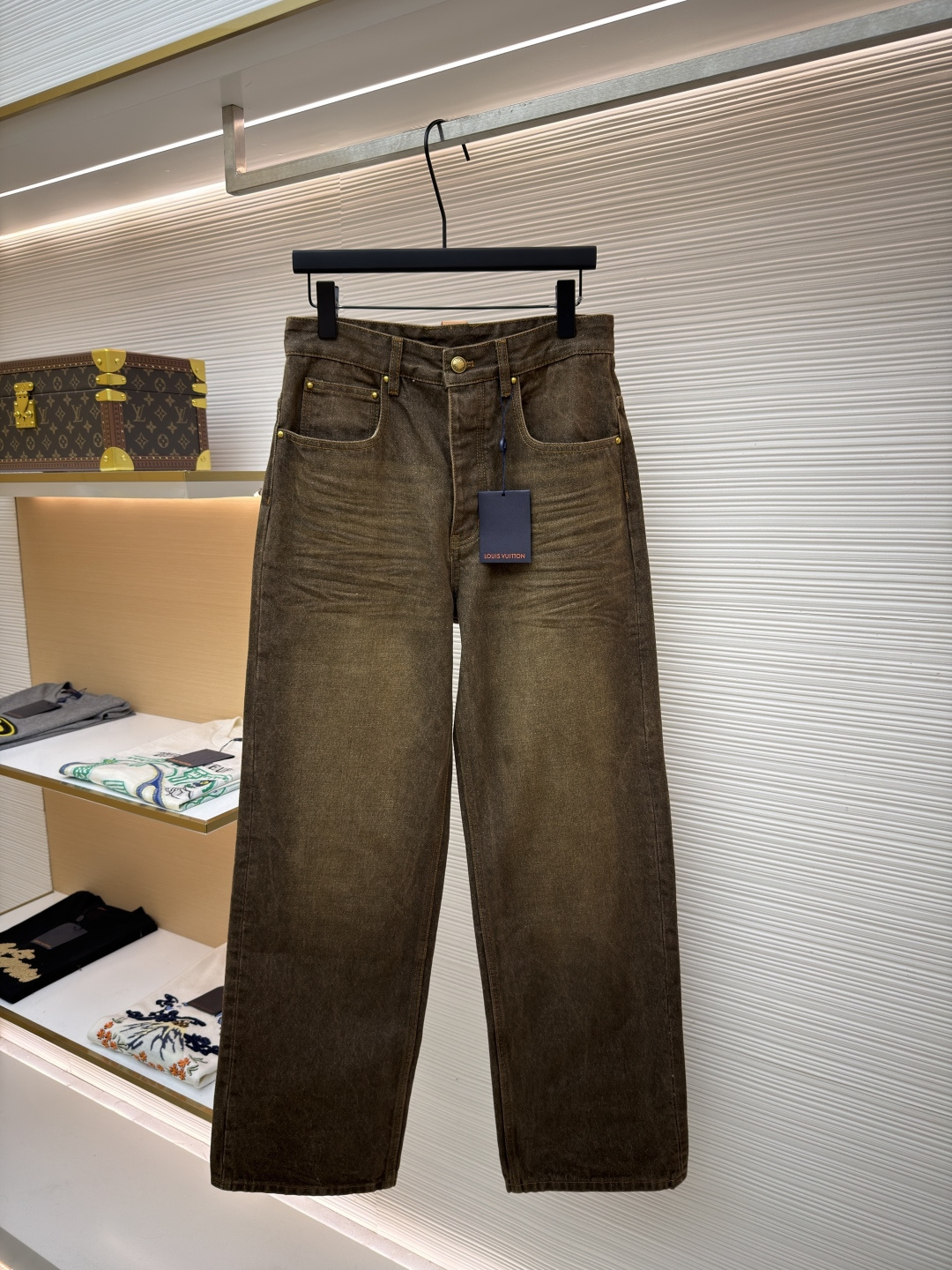 LOUIS VUITTON 口袋字母刺绣卡车牛仔裤