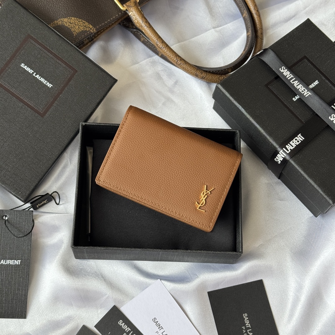 TOP Yves Saint Laurent YSL Card Holder Calfskin 7.5x11x1cm - 3 Color