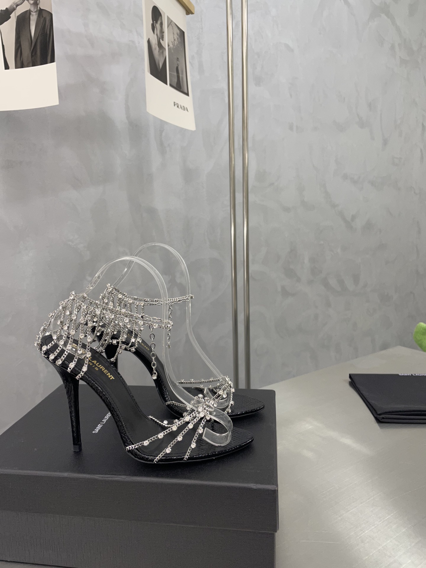 TOP Yves Saint Laurent YSL Chain High Heels - SHW - 2 Color