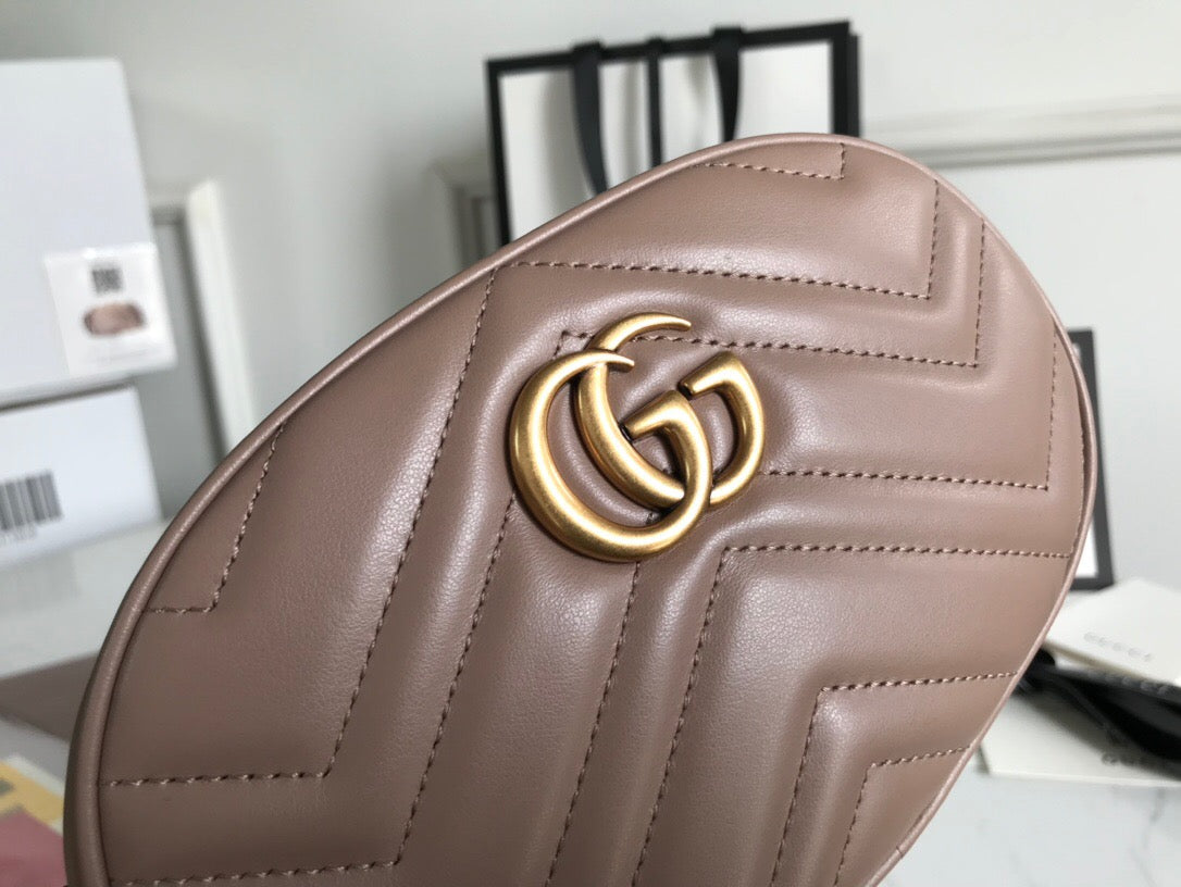 TOP GUCCI GG Marmont Belt Bag - Dusty Pink