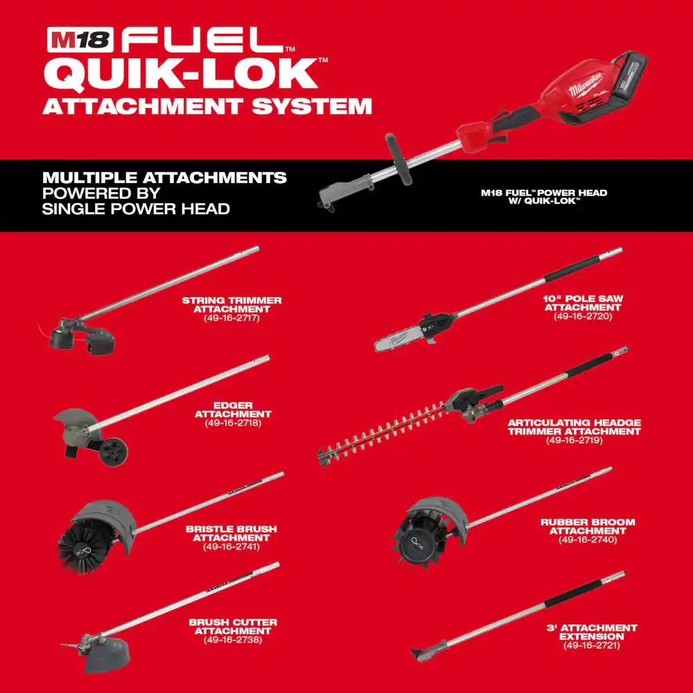 M18 FUEL 3 ft. Extension Attachment for Milwaukee QUIK-LOK Attachment System