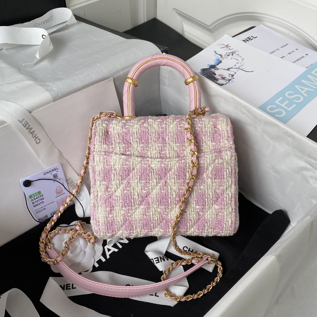 TOP CHANEL Tweed Small Clutch 15*15.5*7.5 cm - Pink
