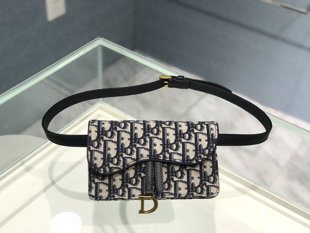 TOP Christian Dior Saddle Bag Oblique Fanny Pack 17 x 10 x 3.5CM