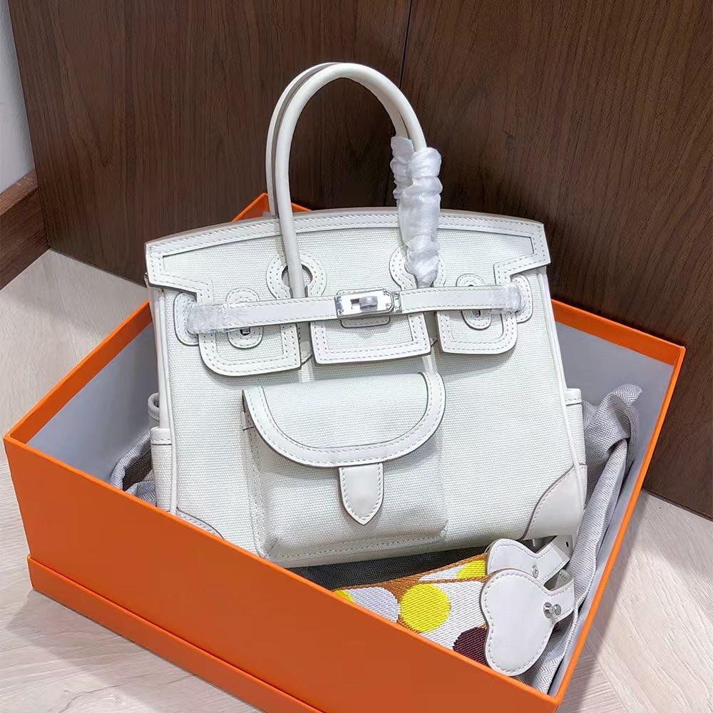 Hermès Birkin Cargo 25 Canvas Swift Bag Palladium Hardware(Replica)