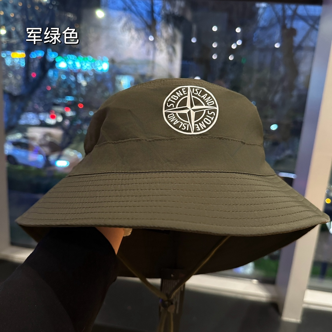 Stone Island Quick-drying Fabric Drawstring Basin Hat Sunhat （Replica）