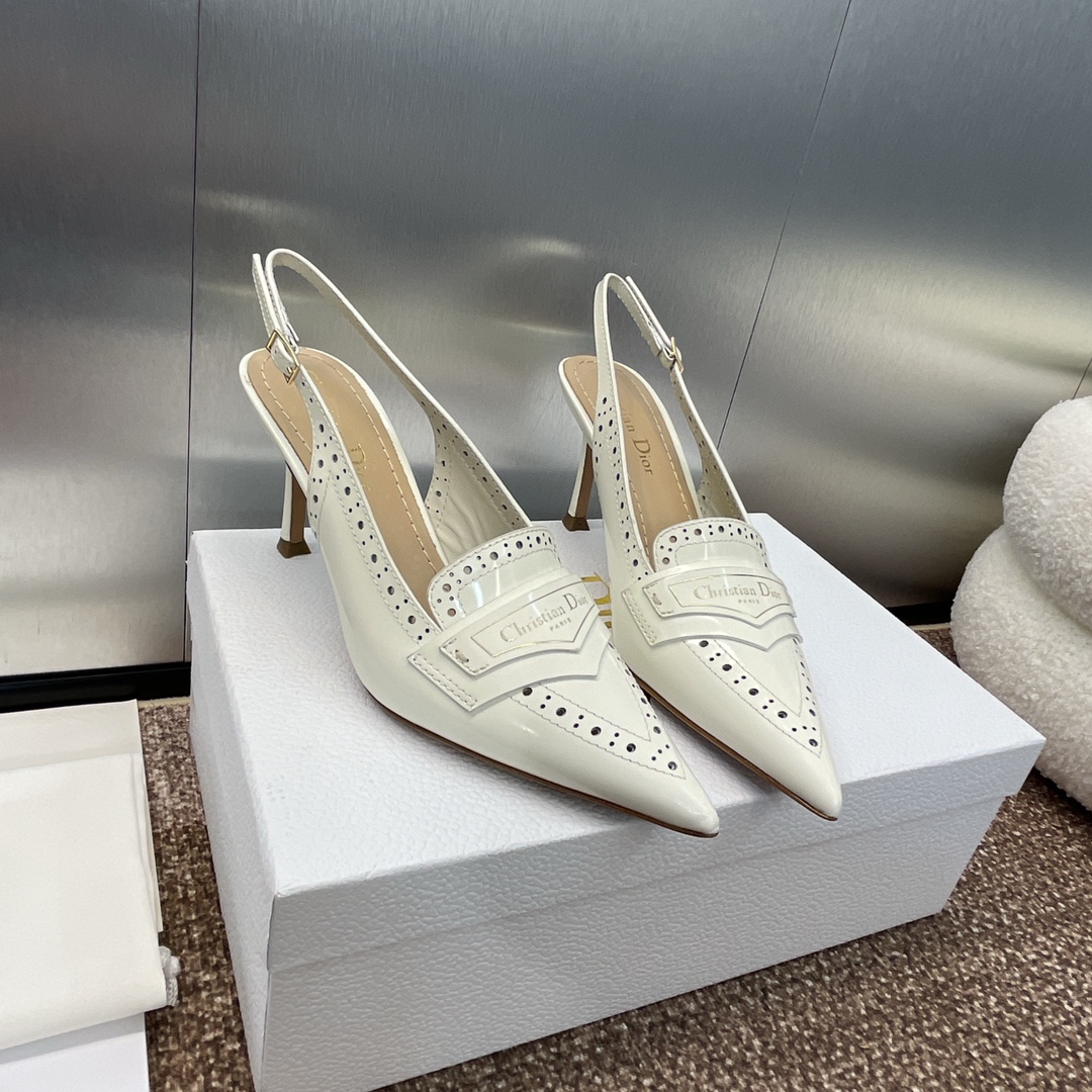 TOP Christian Dior Boy-D Mid/High Heel Pumps - White, Black