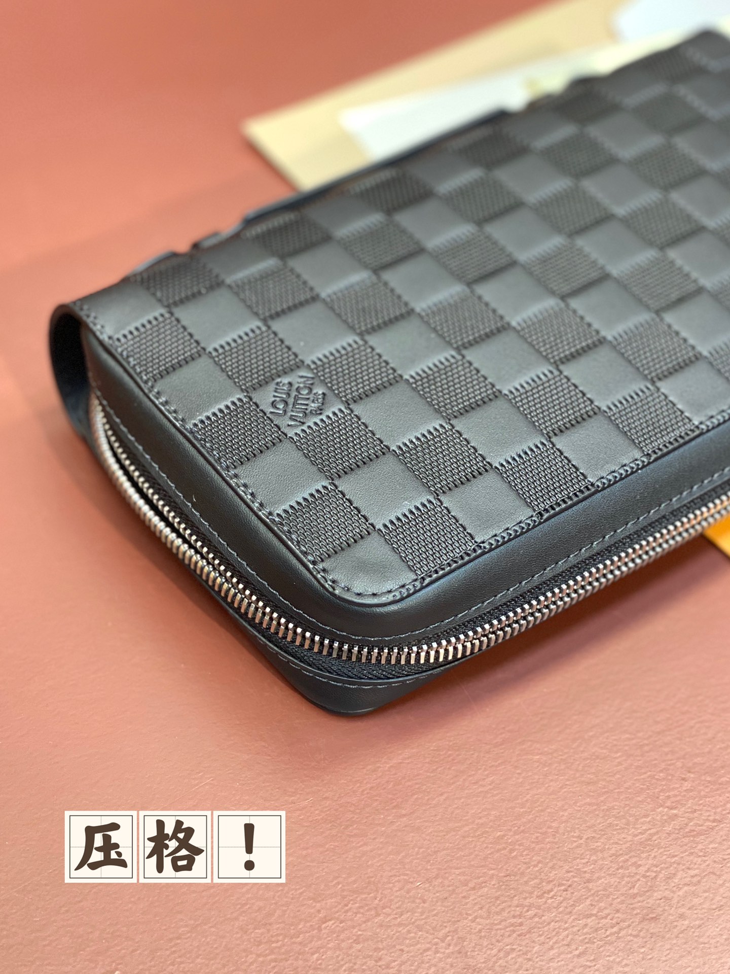 TOP Louis Vuitton LV Zippy XL Wallet Damier Pressure Grid 22X12X5CM - Black