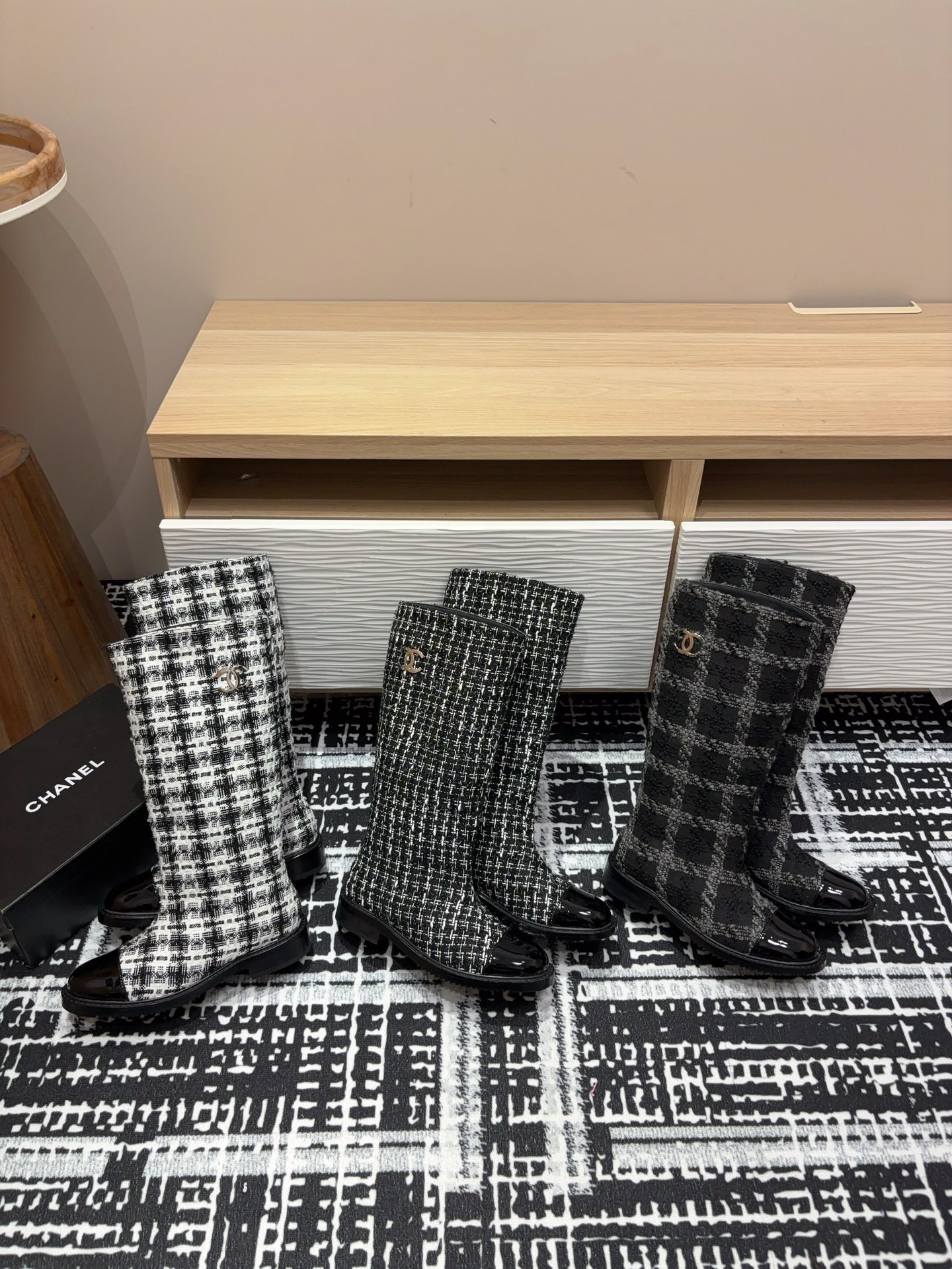 TOP CHANEL Woolen Cloth High-calf Boots - 3 Color