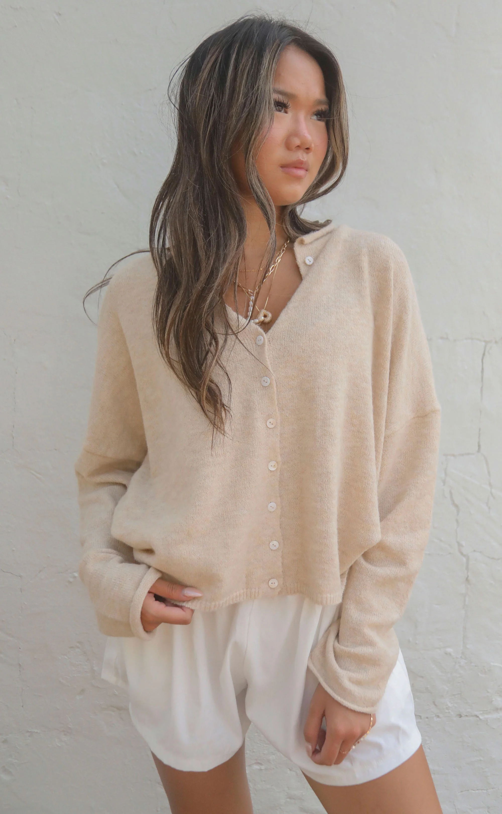 beat of your heart cardigan - natural