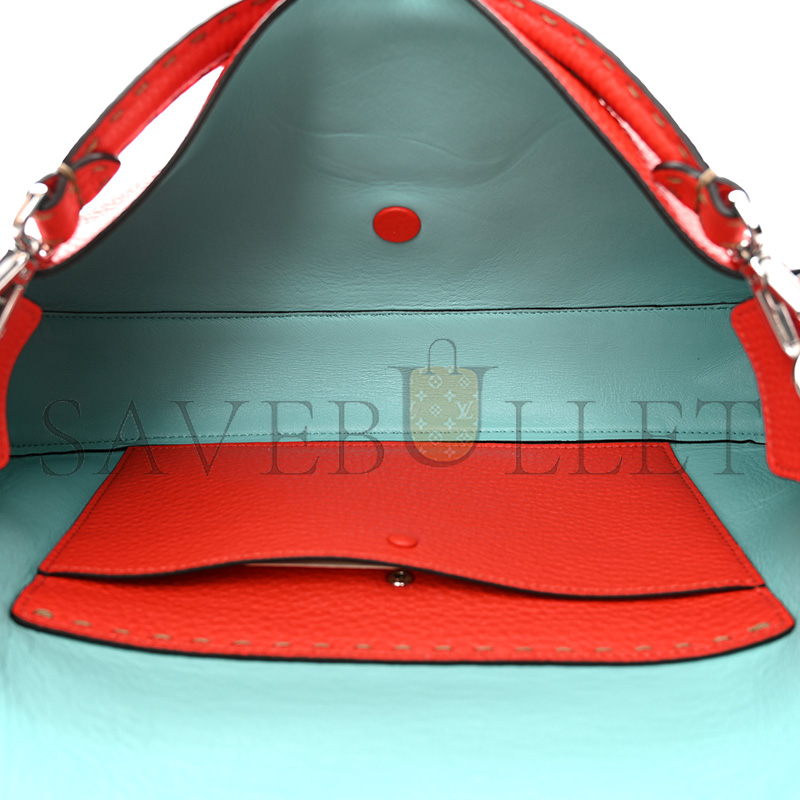 FENDI CUOIO ROMANO SELLERIA LARGE BAGUETTE PAPAVERO (32*18*6cm)