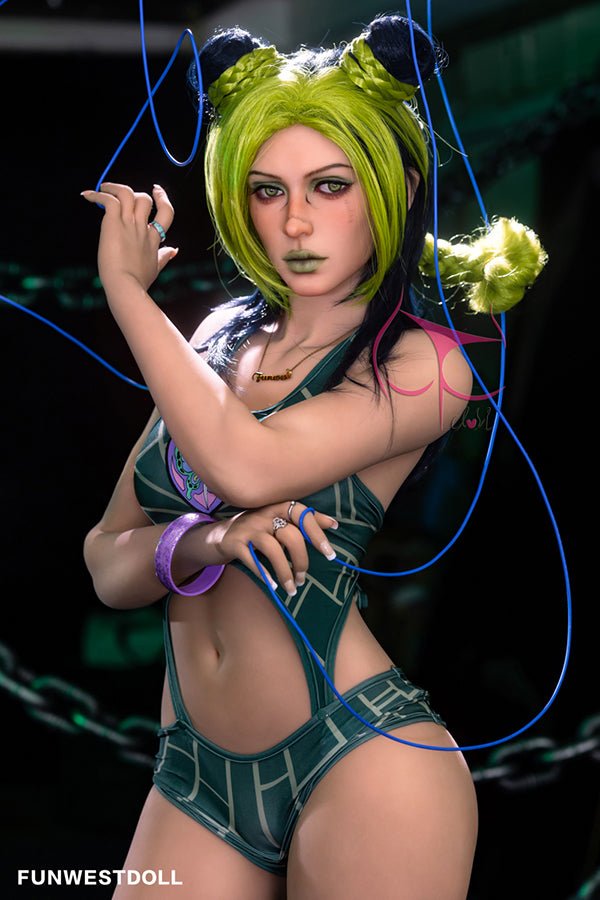 159cm/5ft3 A-cup Anime Cosplay JoJo's Bizarre Adventure Jolyne Cujoh TPE Sex Doll - #033 Elina