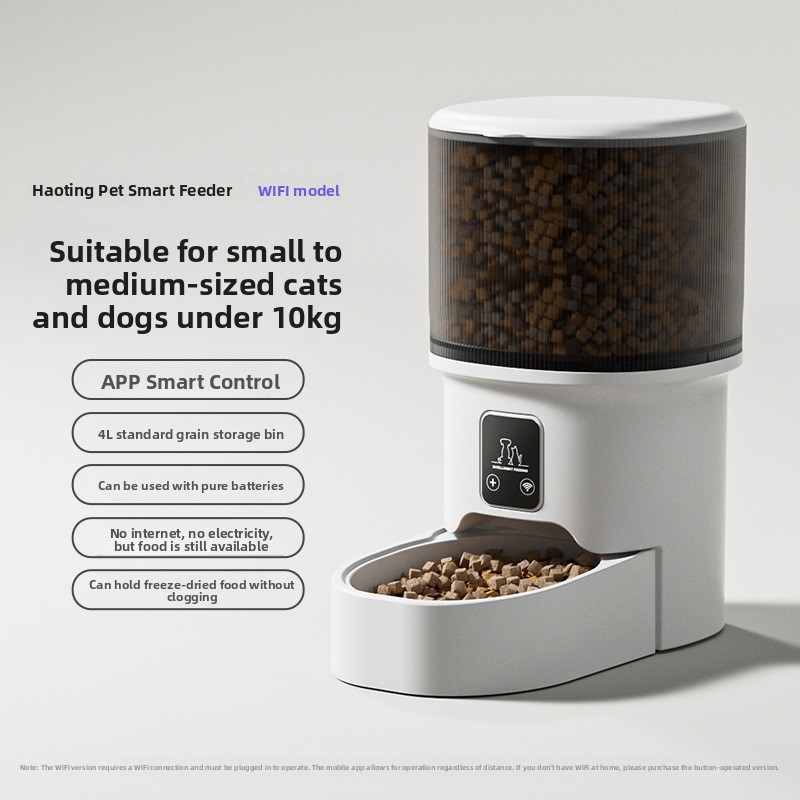 Smart Pet Automatic Feeder 4L Large Capacity Mobile Phone WiFi Interactive Cat Automatic Feeder Pet Supplies - PawPro UK