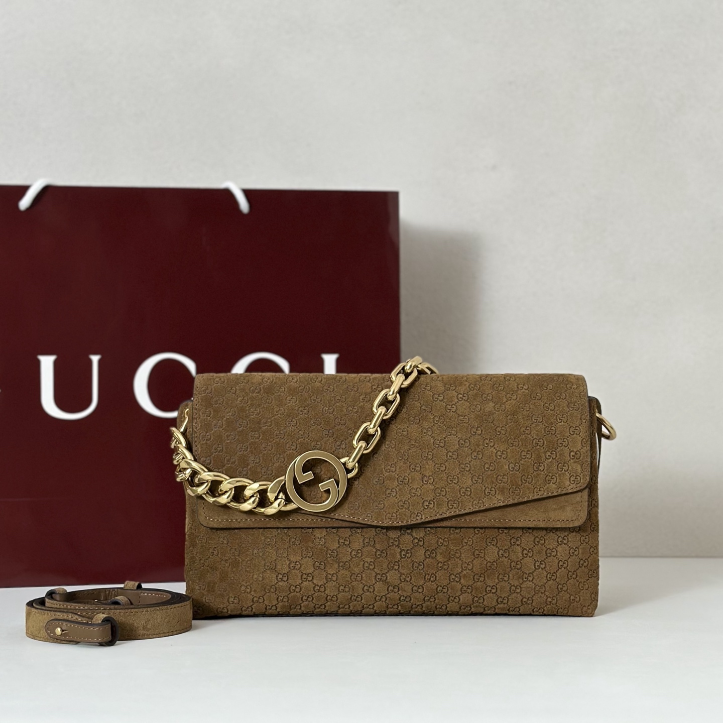 TOP GUCCI GG Medium Shoulder Bag with chain 28X16X7cm - 2 Colors