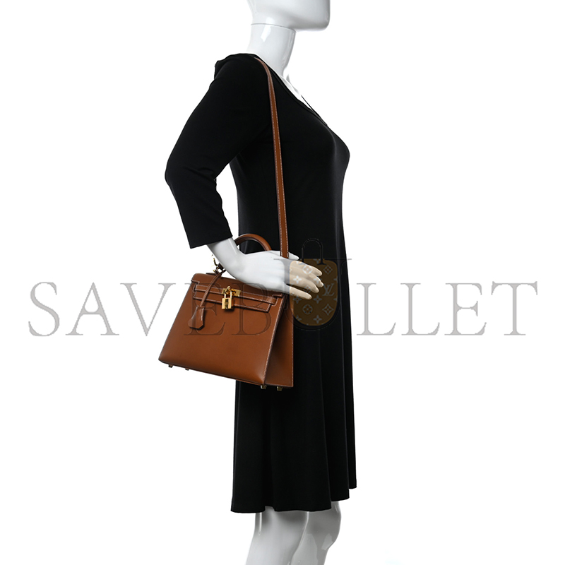 HERMÈS BARENIA KELLY SELLIER 25 FAUVE (25*17*7cm)