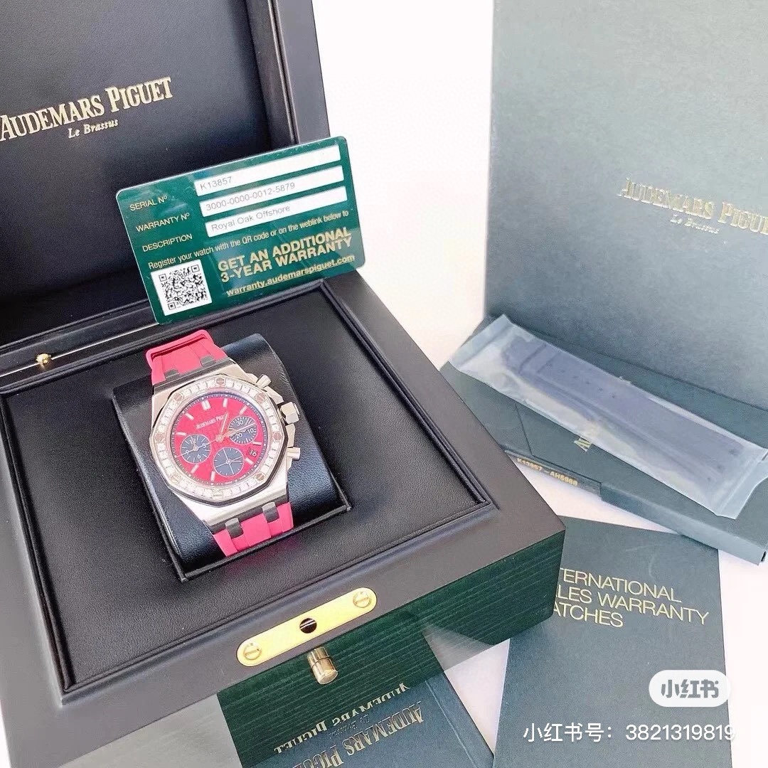 TOP Audemars Piguet Royal Oak Offshore  Lady Chronograph Stainless Steel 37mm-Pink